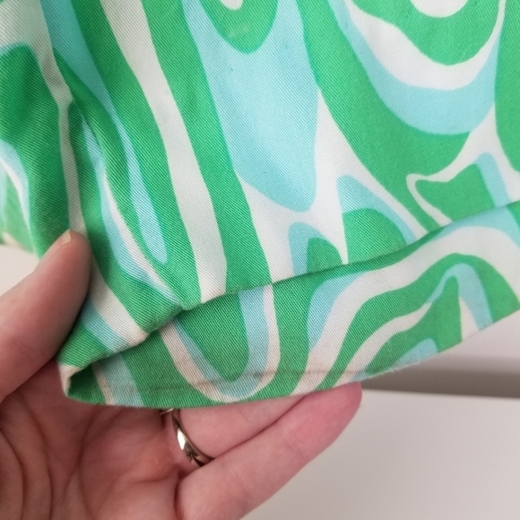 Lilly Pulitzer Cambridge Palazzo Wide Leg Pants Green Groovy Print Size S Y2K - Picture 6 of 12